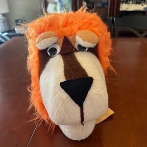 Handmade Puppet Productions Inc Orange and White Lion Plush Puppet Vintage